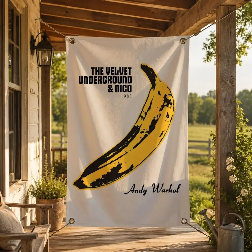 Band T-The Velvet Underground Flags Decorative Flag Banner for Indoor Outdoor Wall Garden Yard Porch Patio Home Party Decor