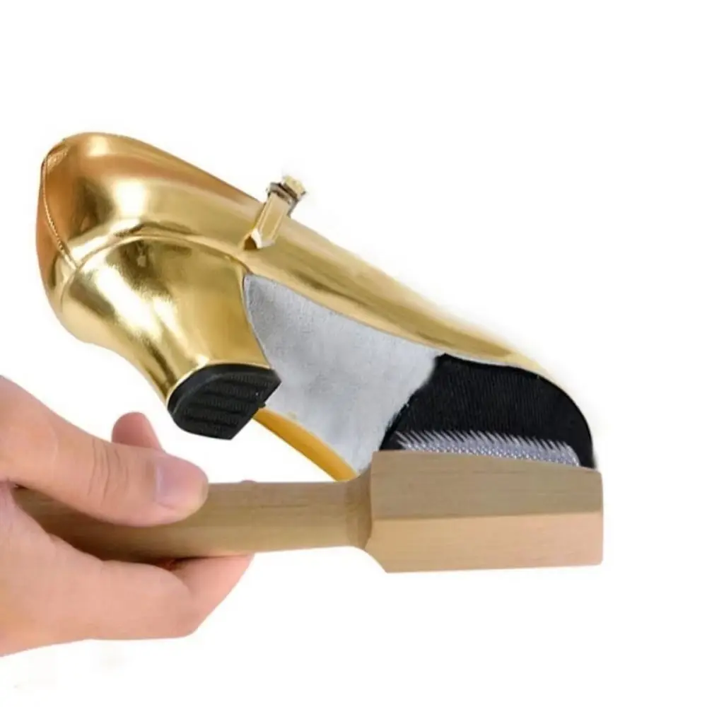 Wooden Dance Shoe Brush with Protector Cover Durable Shoe Sole Brush Stainless Steel Brush Head Multifunctional