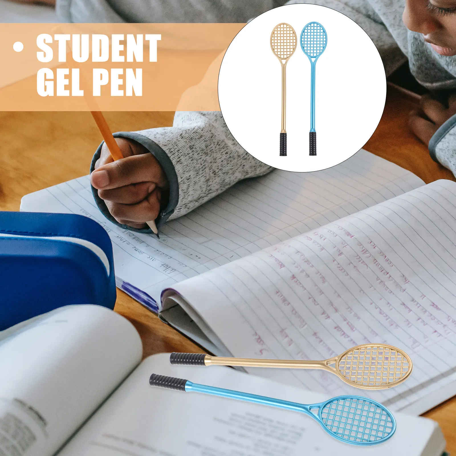 12Pcs Creative Racket Theme Gel Ink Pen Compact Lightweight Cute Cartoon Writing Pen for Study Notes Drawing Diary Journaling