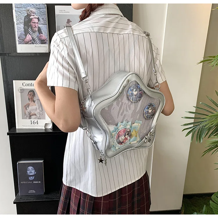 

Новые рюкзаки Ita Bag, популярные прозрачные школьные сумки для девочек, милые шикарные сумки через плечо со звездами, Ulzzang Display Autumn Bolsa сумка