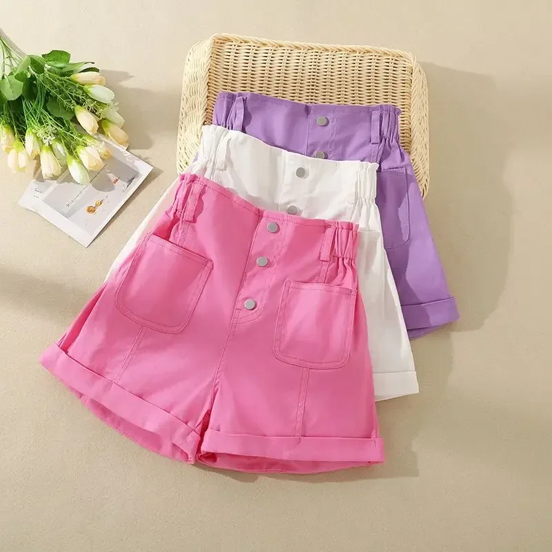 

Baby Shorts for Girls Casual Solid Kids Shorts Children Pants Girls Shorts Summer Thin Kids Clothes Children Clothing 4-14Y