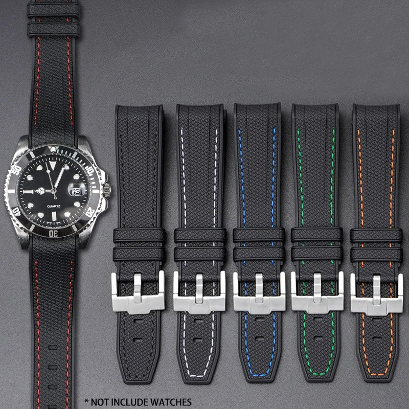 Fit omg X Swatch Joint MoonSwatch 20mm Rubber Silicone Watch Strap For Speedmaster Water Ghost Diving Watchband Arc Curved End