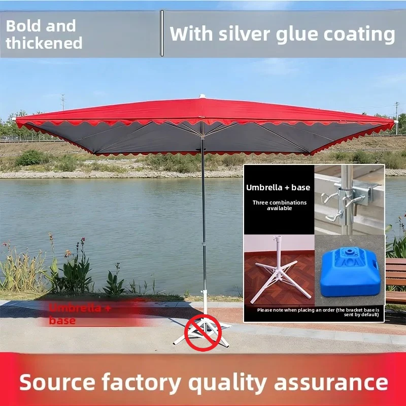 Large Outdoor Market Booth Awnings Rectangular Commercial Shade Umbrella Thick Weatherproof Sunshade Patio Canopy No Base