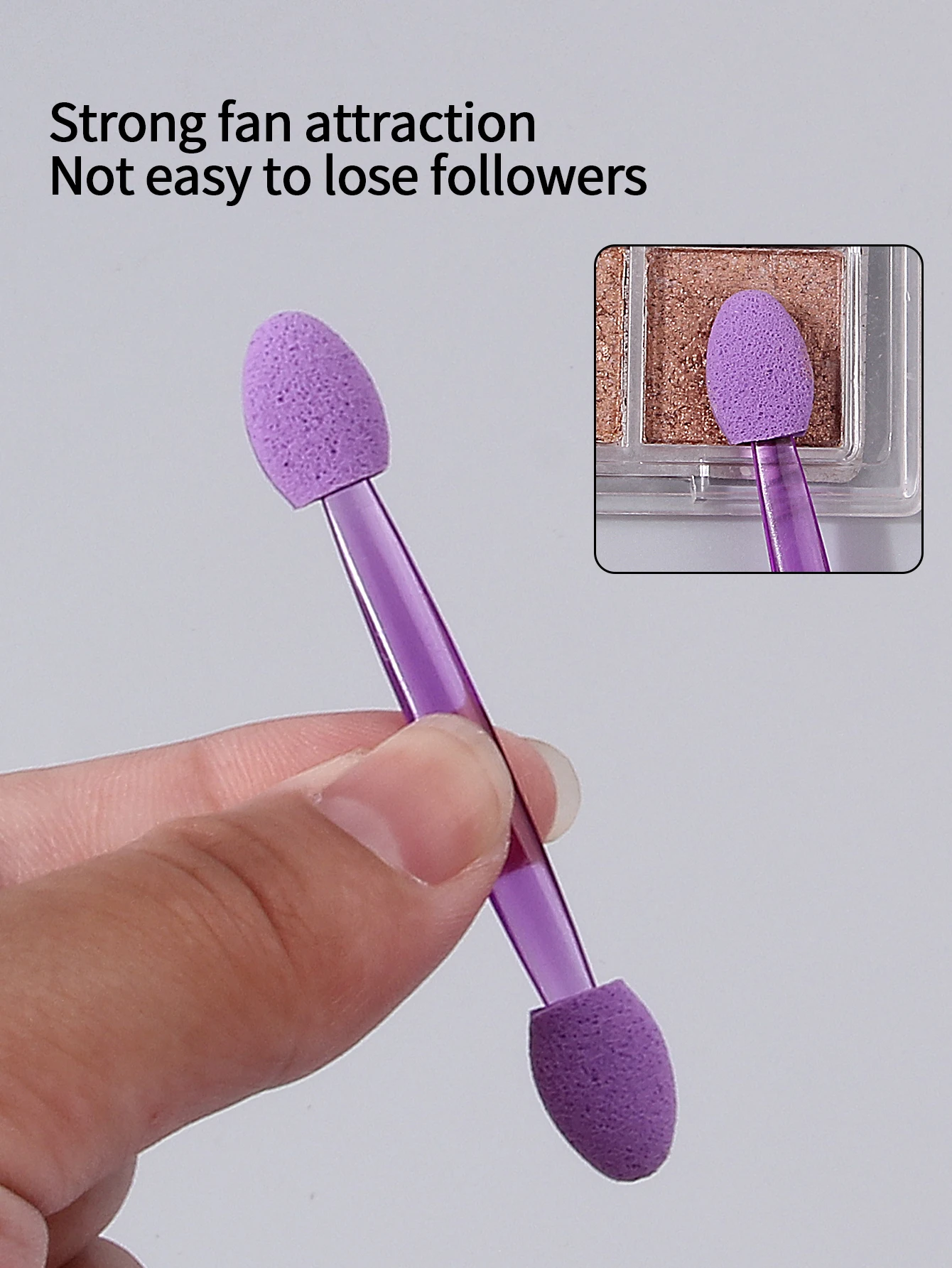 50PCS double-headed sponge eyeshadow stick, soft and non-sticky powder eyeshadow blending brush, even coloring eye makeup tool