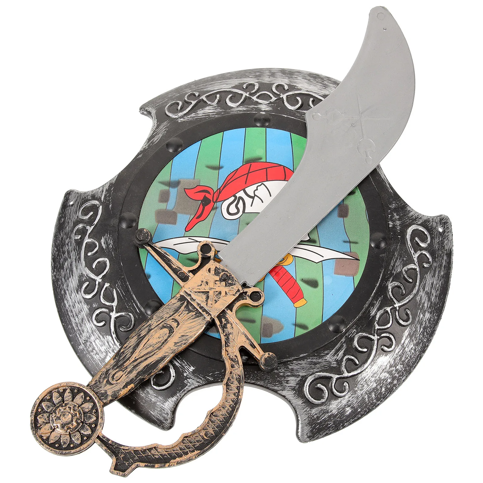 

Pirate Shield Toys for Kids Creative Role Costume Accessories Bright Foam Sword Set Party Favors for Halloween