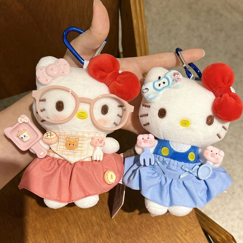 

Sanrio Hello Kitty плюшевый брелок с дизайном платья, милый брелок для ключей, подвеска для сумок, очаровательные ювелирные аксессуары, рождественские подвески