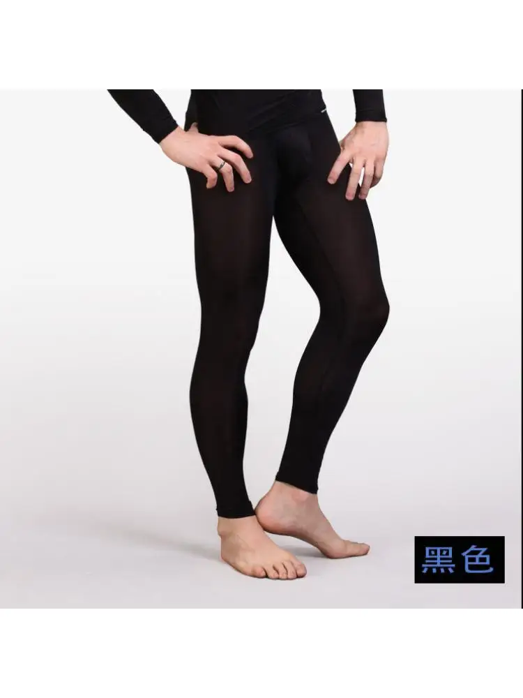 2022 New Design Ice Silk Men Autumn Pants Ultrathin Leggings Casual Fashion Trade Concave Convex Pajamas  Sexy Popular Elements