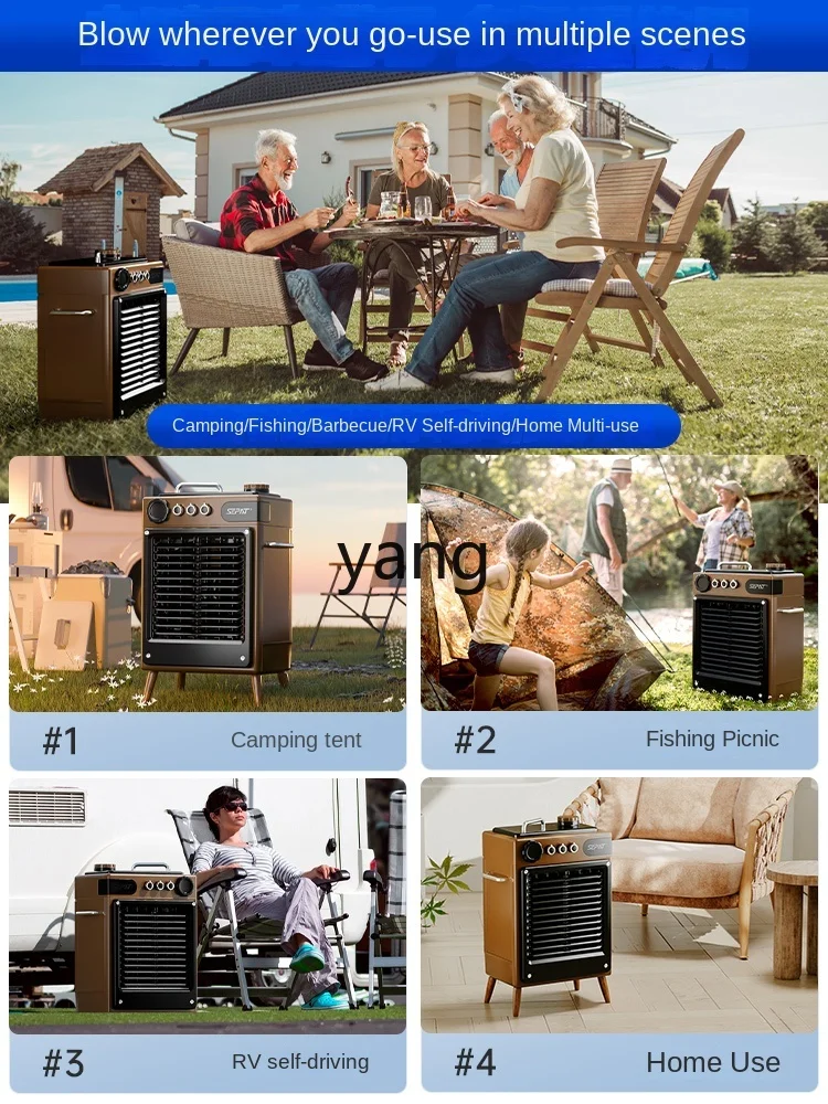 CX Rechargeable Air Cooler Outdoor Camping Refrigeration Air Conditioner Fan Household Mute Car Mobile