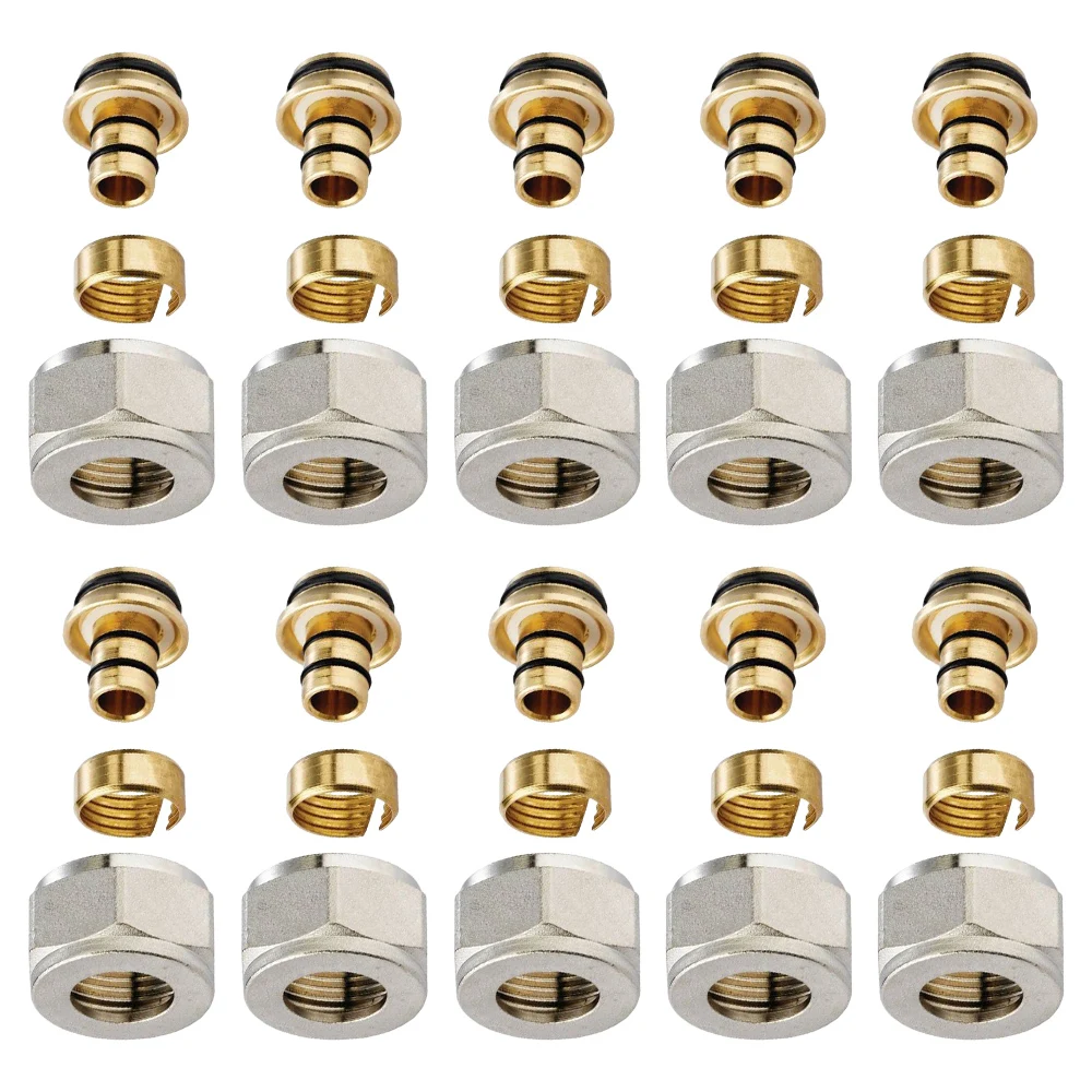 

Комплект из 1/5/10/20 латунных коллекторов для теплого пола: соединительные элементы, адаптеры для клапанов, набор для надежного подключения