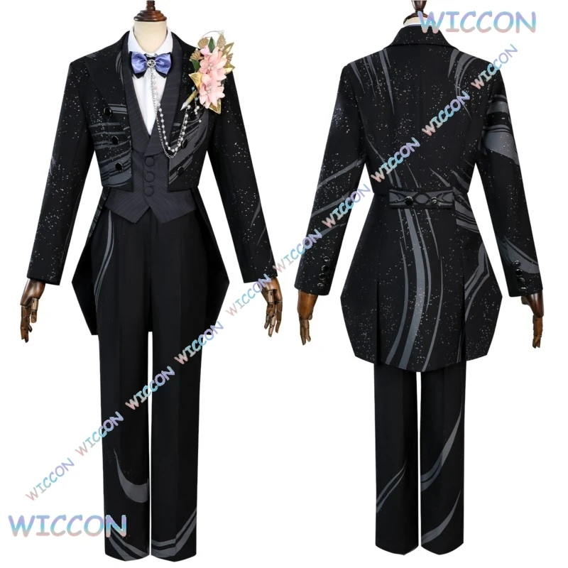 mag-@-ゲーム愛とディープスペースケイレブコスプレ衣装ウィッグ結婚式のスーツ黒制服男性ハロウィンパーティーカーニバル衣装ショートヘア