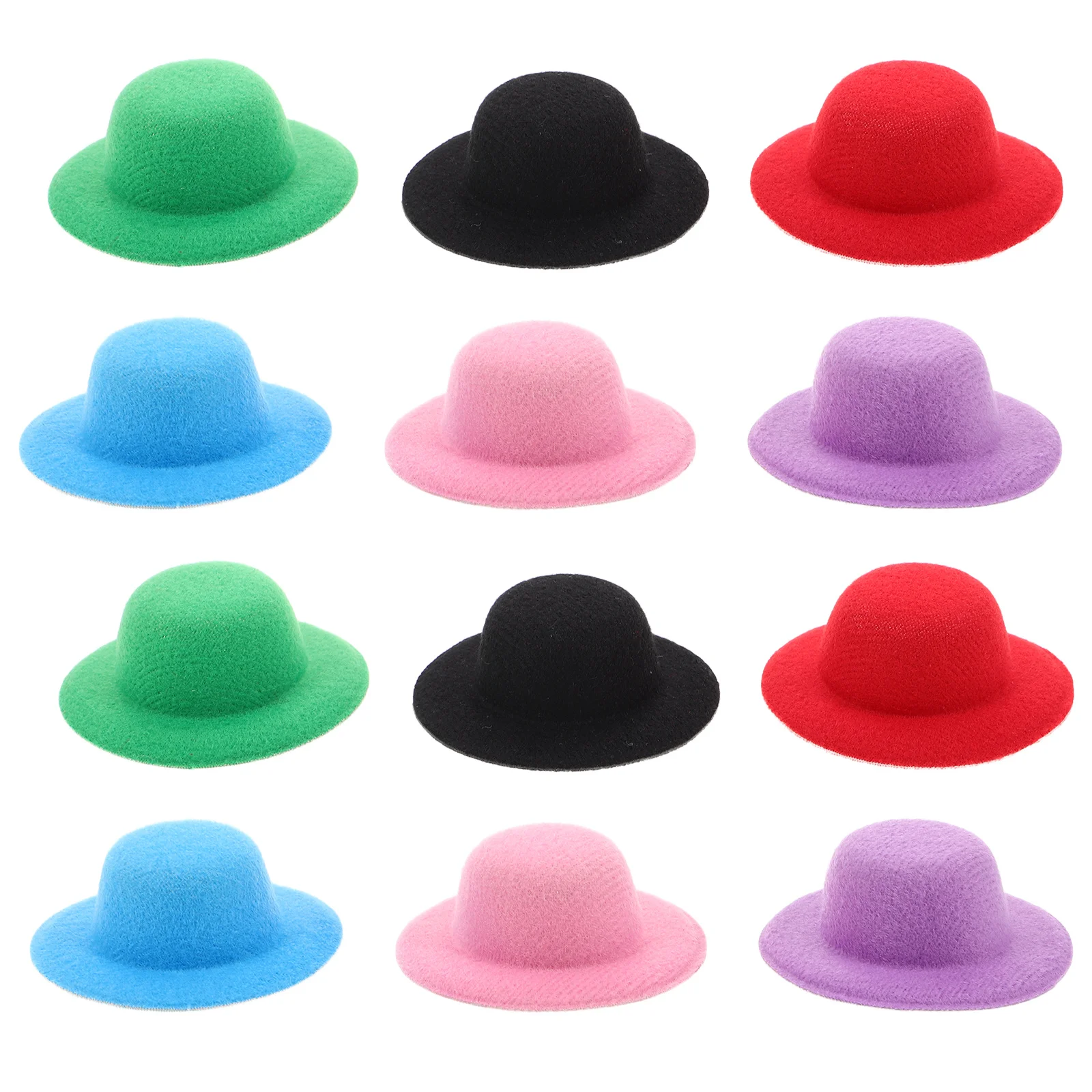 12Pcs Miniature Colorful Top Hats Versatile DIY Craft Decor for Themed Parties Tea Events Festive Atmosphere Portable Small Hats