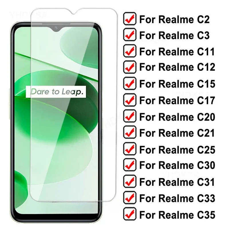 11D Full Protective Glass For Realme C2 C3 C11 C12 C15 C17 Screen Protector C20 C20A C21 C21Y C25 C25Y C30 C31 C33 C35 Glas Film