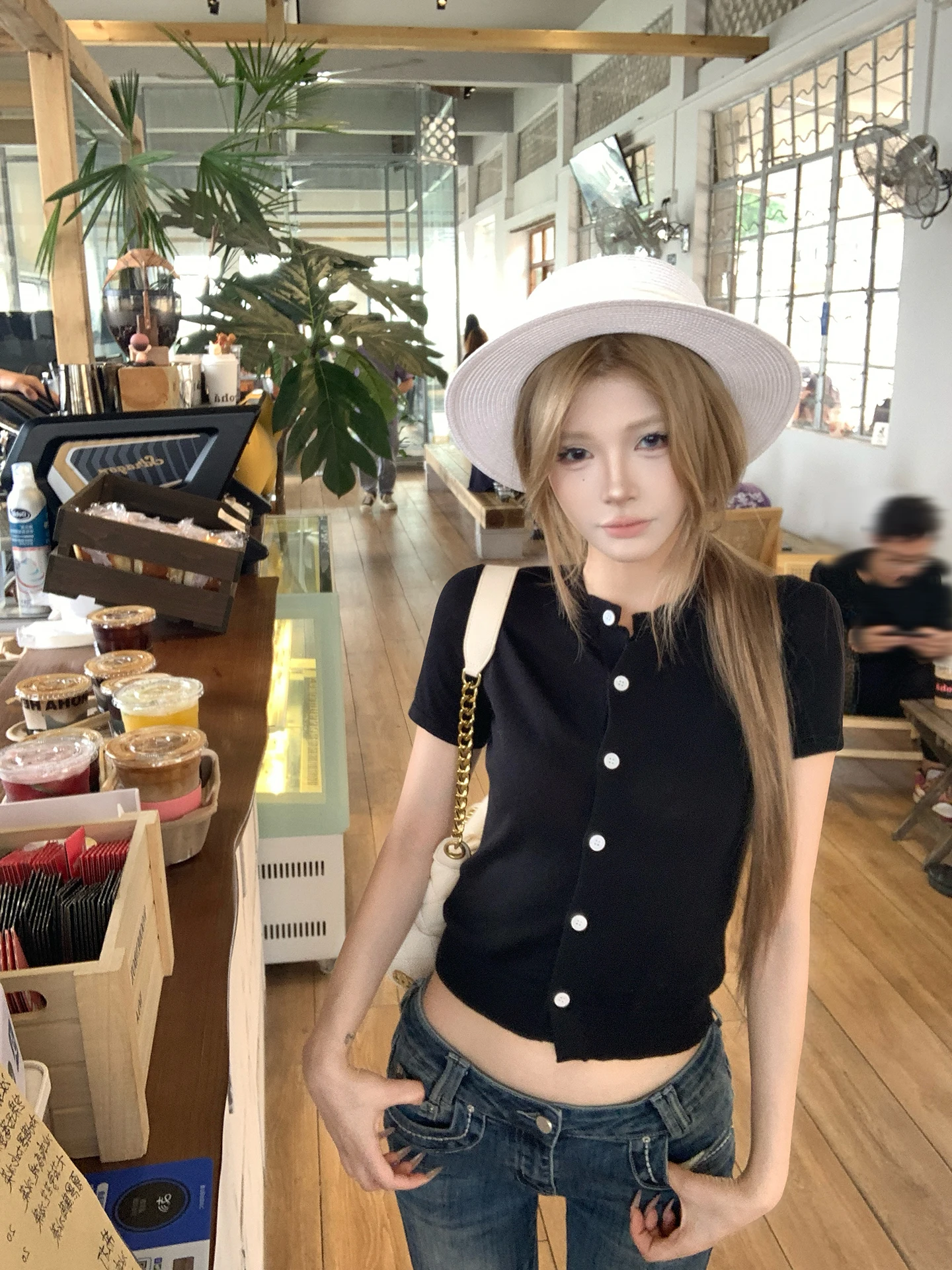 

Черный вязаный свитер с коротким рукавом в корейском стиле для женщин, весна-лето, новинка, прямой крой, из шерстяного материала