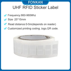 1000pcs UHF RFID Label 25*15mm epc gen2 RFID tag 860mhz 960mhz Passive Sticker Label for UHF RFID Inventory