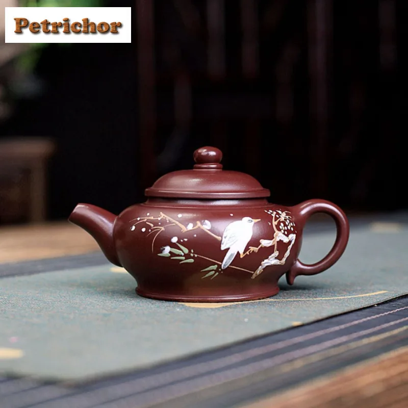 

190ml Traditional Yixing Purple Clay Teapots Handmade Duo Zhi Pot Raw Ore Purple Mud Kettle With Infuser Zisha Teaset Collection