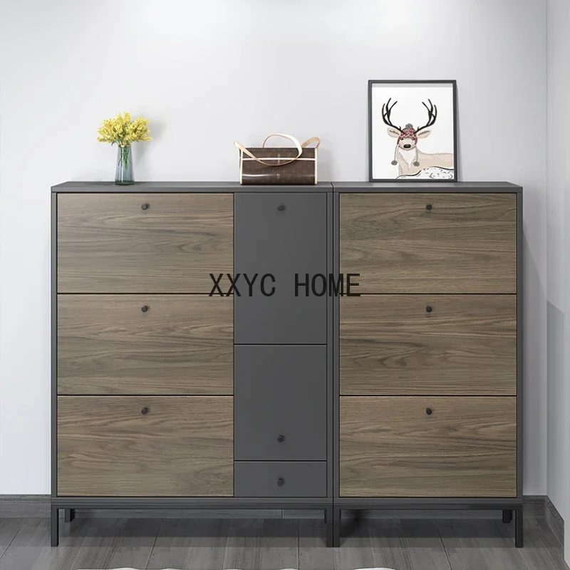 

LBX Home Doorway Large Capacity Entrance Cabinet Storage Hall Cabinet Tilting Type Shoe Changing Stool All-in-One Cabinet