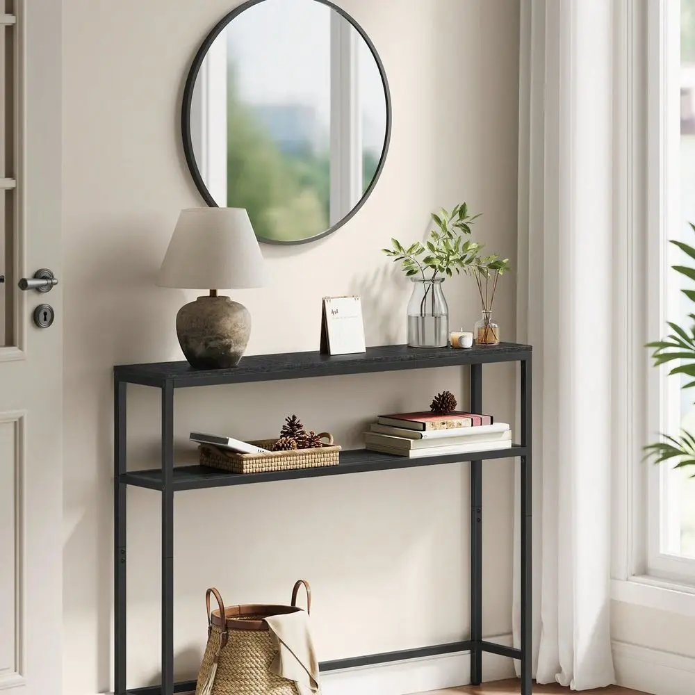 

Console Table, 2-Tier Sofa Table, 7.9 X 31.5 X 31.5 Inches, Narrow Entryway, Modern Entry With 2 Shelves, Fo