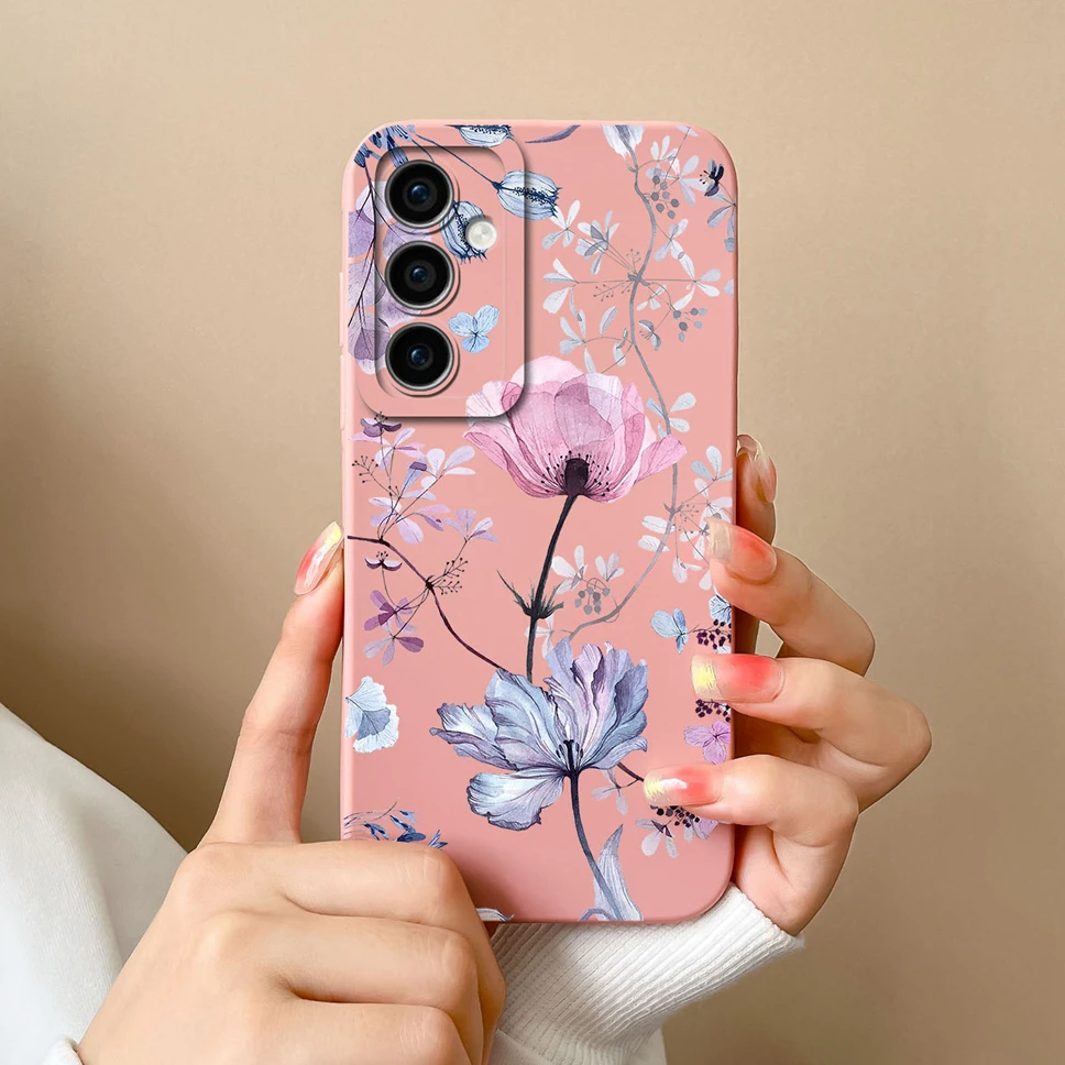 Phone Cover For Samsung Galaxy A55 A35 5G Capa Protective Soft Silicone Cover Cute Flower Case For SamsungA55 GalaxyA35 Fundas