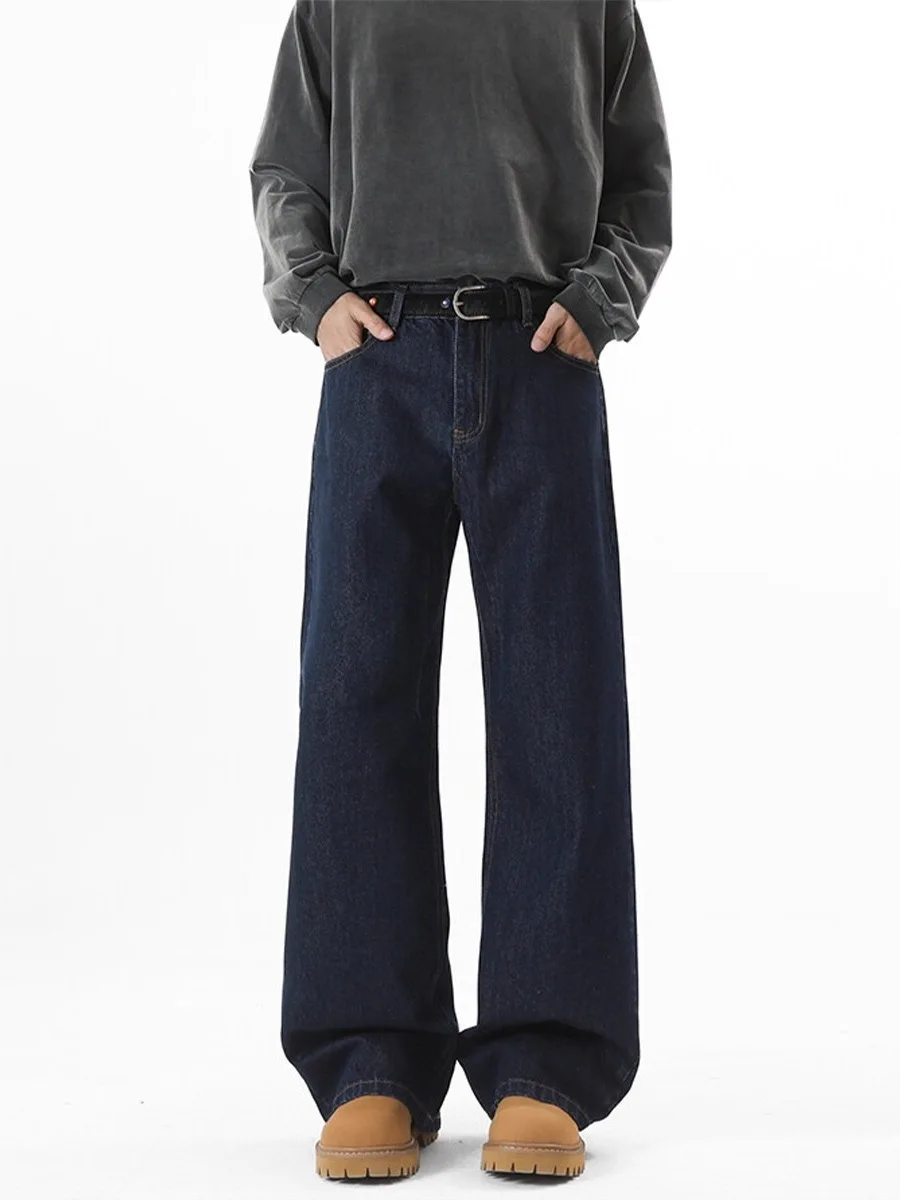 2026 Primary Colors Denim Jeans for Men and Women American Retro Straight Leg Wide Leg Micro Flared Pants