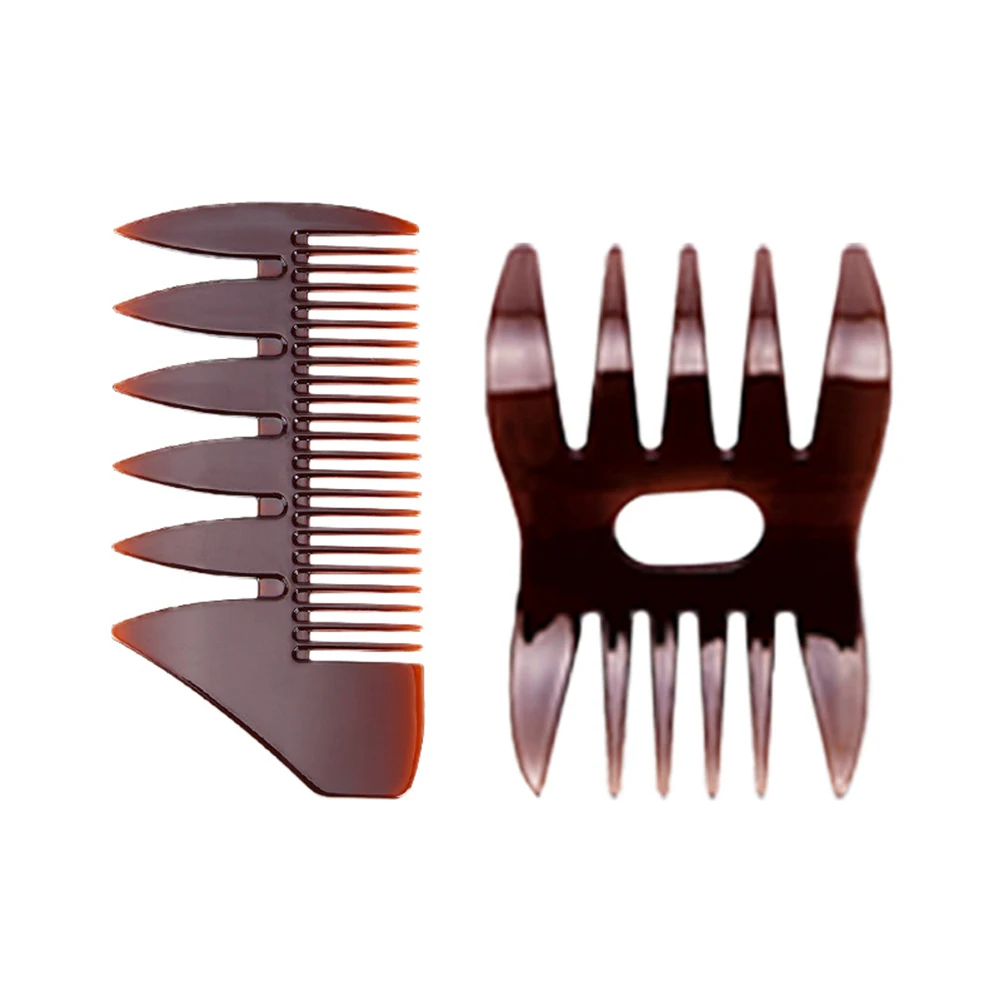 

5 Pcs/set Large Teeth Hair Comb Back Head Styling Comb Men Hairdressing Wide Teeth Comb Brown combination Wholesale