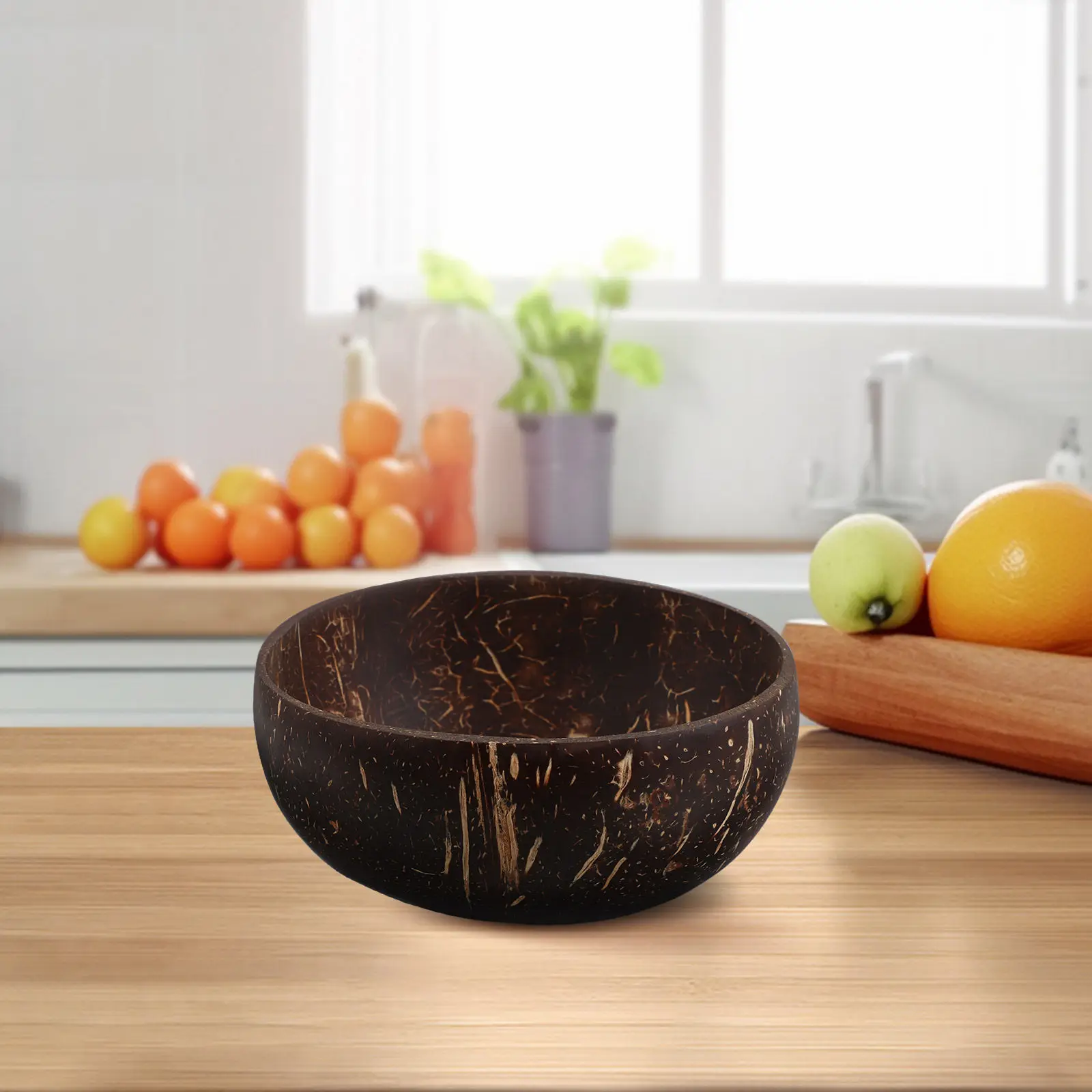 3Pcs Handmade Coconut Shell Bowls Organic Natural Texture Decorative Candy Key Fruit Holder Multi Purpose Serving Dish Bowl