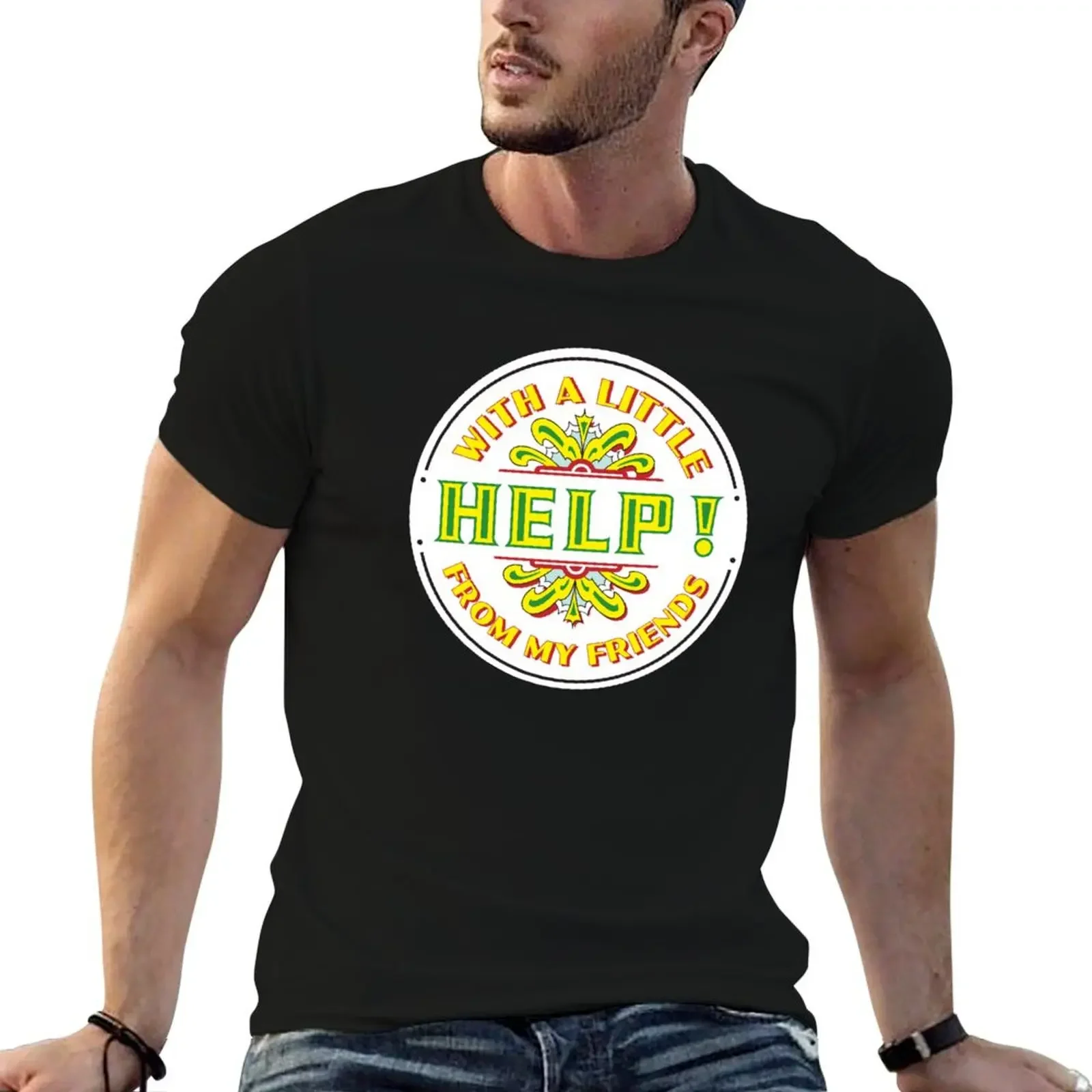 

With a Little HELP! From my Friends (Drum Only) T-Shirt vintage boys animal print customs fruit of the loom mens t shirts