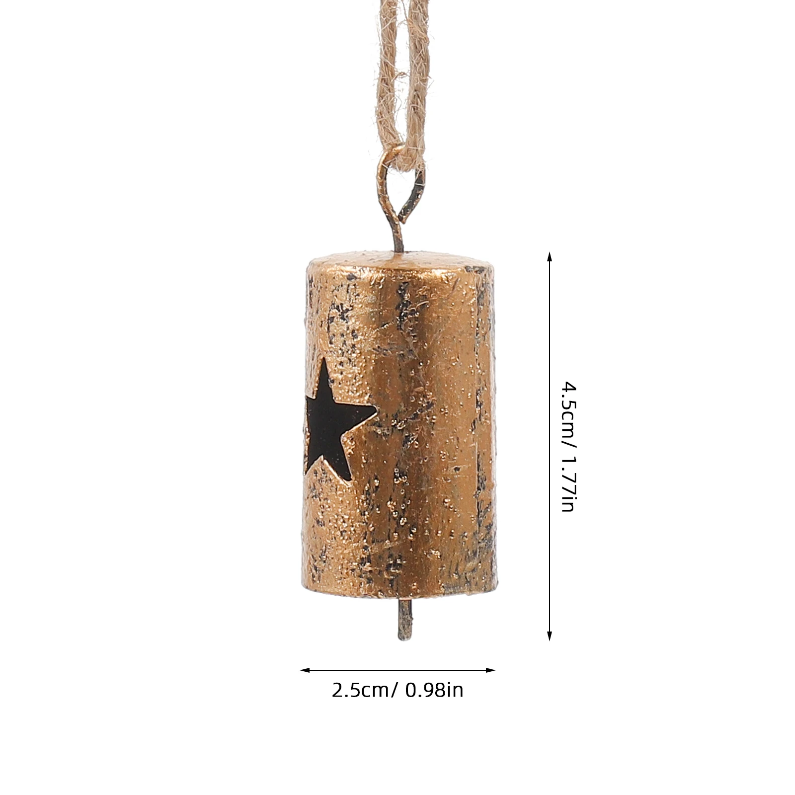 4 Pcs Vintage Metal Cowbell Bells Christmas Tree Bells Pentagram Ornament Hanging Rustic Bells Vintage Bell Pendant