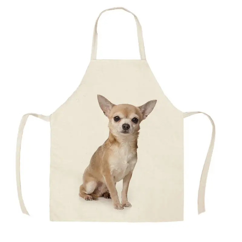 Cute puppy cat pattern apron Home kitchen cooking baking apron anti-fouling cleaning tool