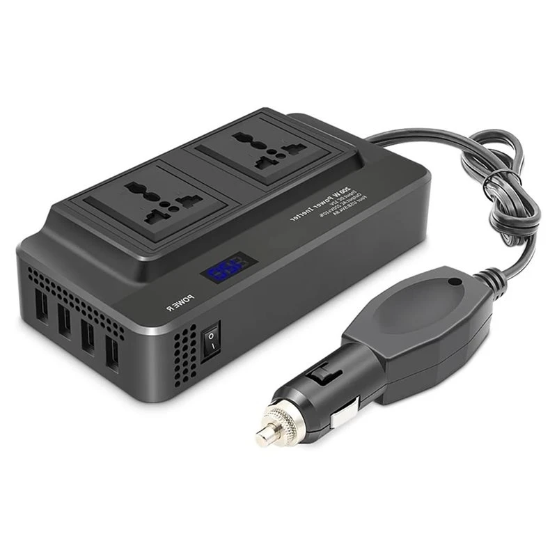 Auto Inverter 200W LED Universal Car Power Bank Current Converter DC To AC Battery Charger Pure Sine Wave-A54R