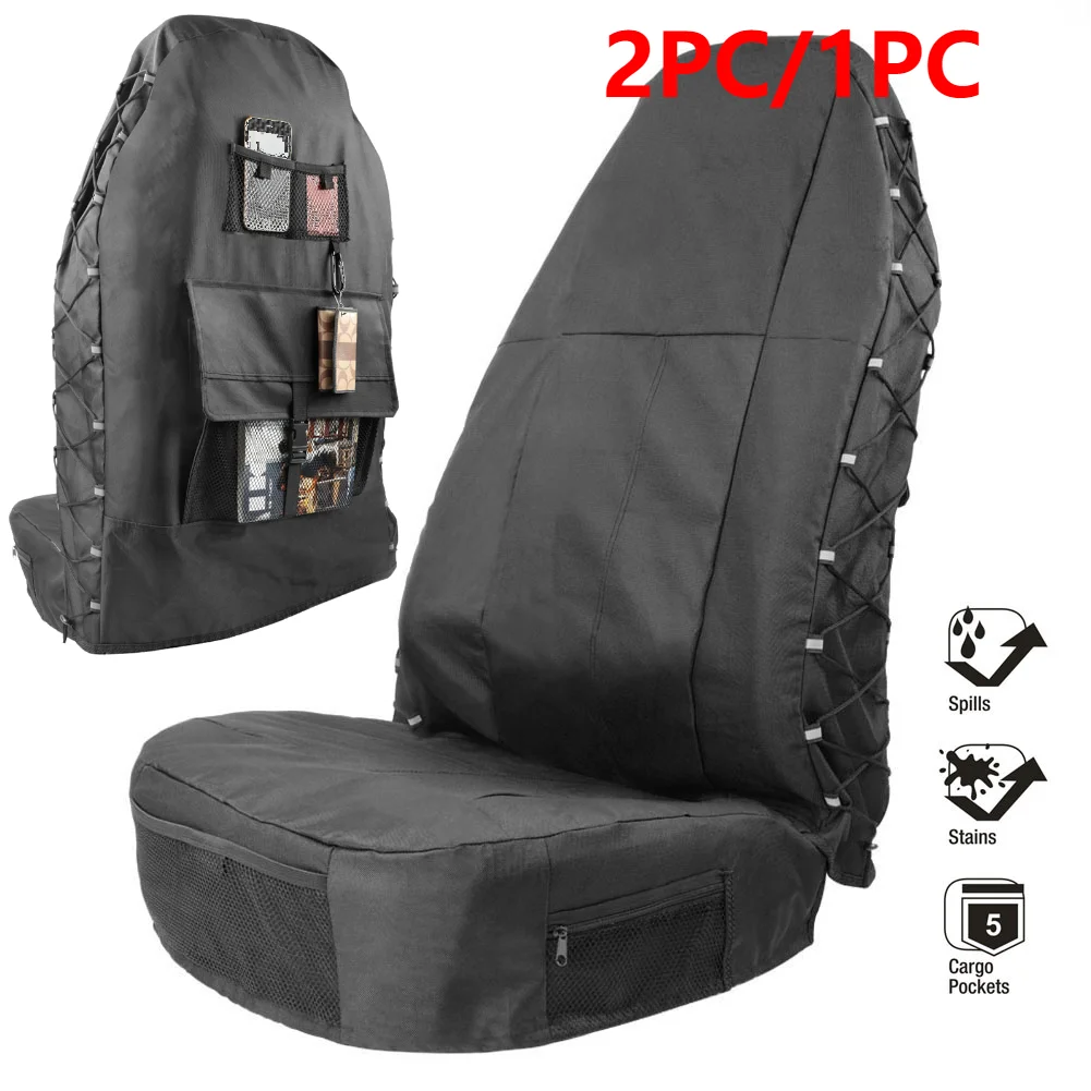 

2PC/1PC Universal Car Front Seat Cover Adjustable with Seat Back Organizer Outdoor Parts Personal Car Accessories for TIROL Seat