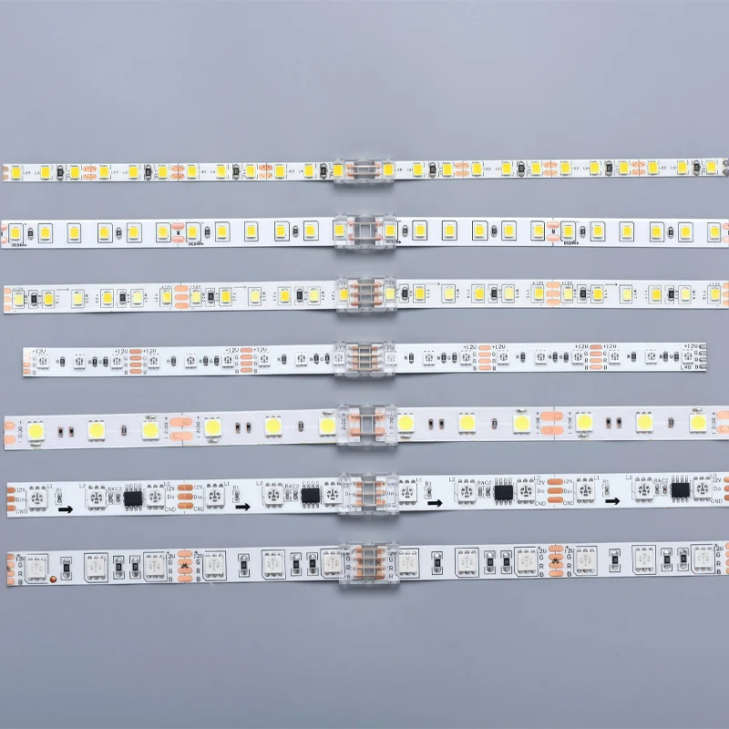 

50/100pcs 2/3/4Pin LED Strip Connectors for 5/8/10mm Wide RGB LED Strips,No Soldering&Wiring, Easy Splice