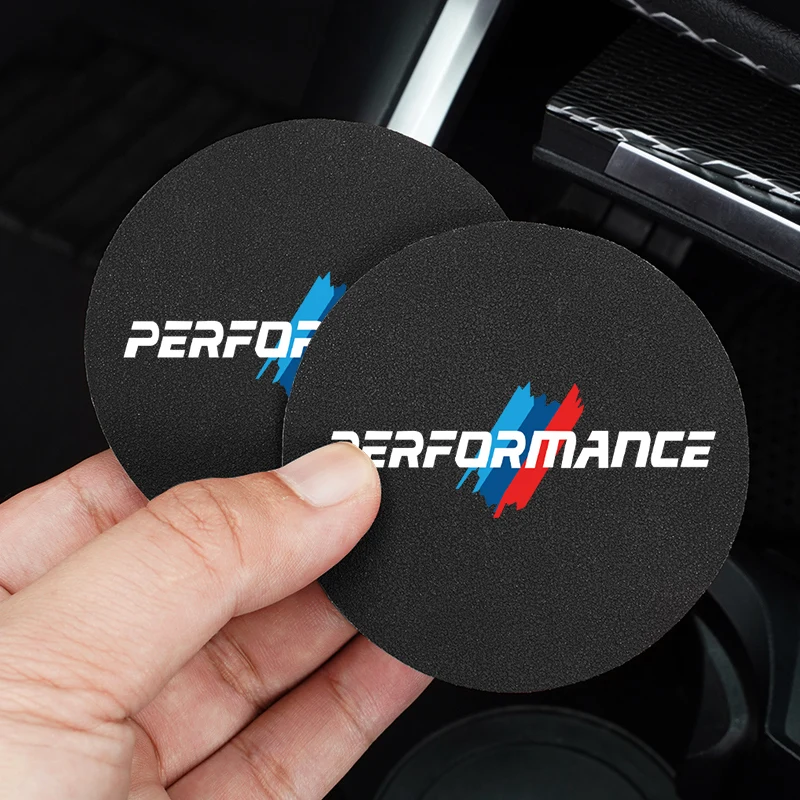 

2 Pieces Car Water Cup Suede Water Cup Mat Anti Slip Pad Protective For B-MW Performance E36 X1 X2 X3 X4 X5 X6 X7 E46 E90 E60 F1