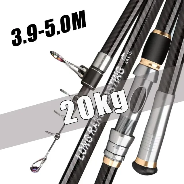 Wędka teleskopowa 3,9 m 4,2 m 5,0 m Wędka surfingowa podróżna Moc spinningowa 20-250 g Wędka do rzucania Surfcasting Wędka do rzucania przynęty z włókna węglowego