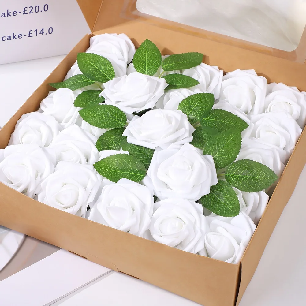 25 Stück künstliche Rosenblumen aus Schaumstoff, künstliche Blumen für Valentinstag, DIY-Geschenke, Ornament, Hochzeit, Heirat, Dekoration, Heimdekoration – Detail 20