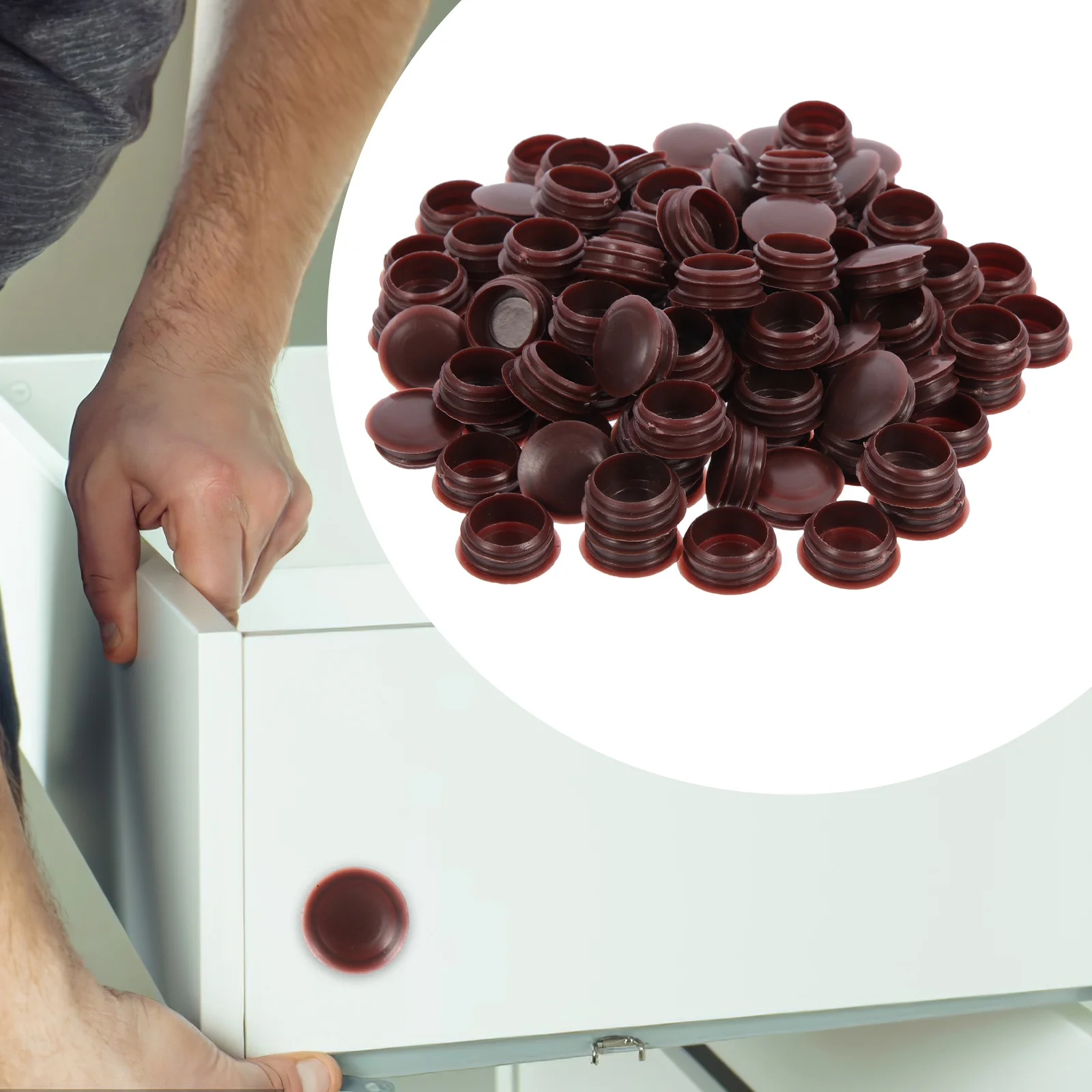 100 шт., заглушки для мебельных отверстий из материала премиум-класса, маленькие круглые крышки для шкафов, электрические коробки, уличное оборудование, пластиковые заглушки для отверстий