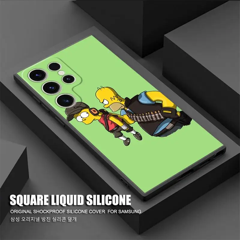 The-Simpsons Homer Marge Bart Maggie Phone Case for Samsung Galaxy S23 Ultra S22 S21 FE S20 S10 S10E Note 20 10 Plus Coque