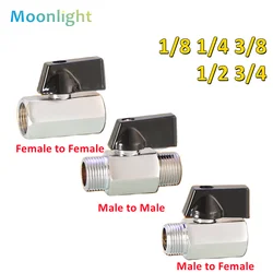 Zwart Mini Valve Man-vrouw Luchtcompressor Water Gas Olie Afsluiter Messing Kogelkraan 1/8 