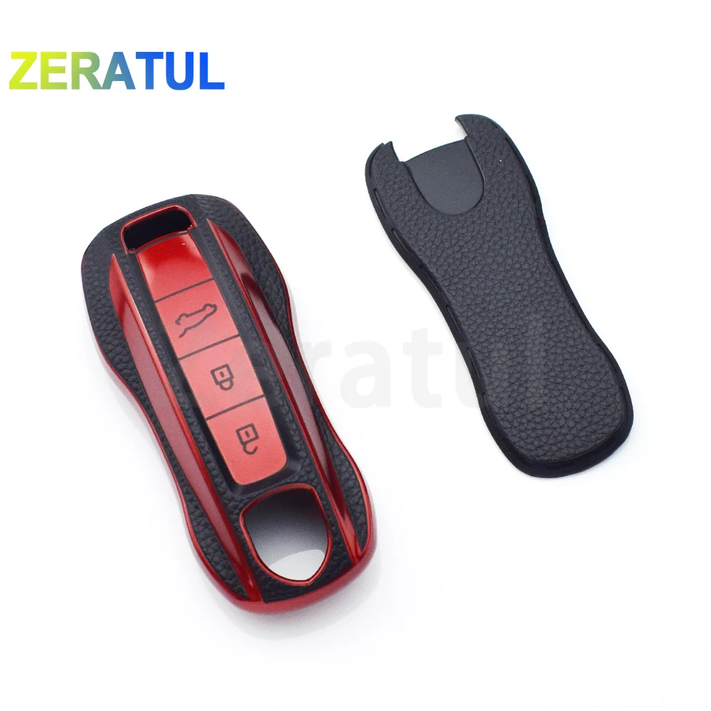 TPU หนังกุญแจรถกระเป๋า Fob Shell Holder Protector สําหรับ Porsche Macan 911 Panamera Cayenne Carrera Taycan อุปกรณ์เสริม