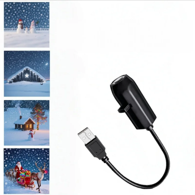 ضوء بروجيكتور LED USB - 3/4 قطعة من أنماط الإسقاط ضوء ليلي USB قابل للتعديل لزينة عيد الهالوين