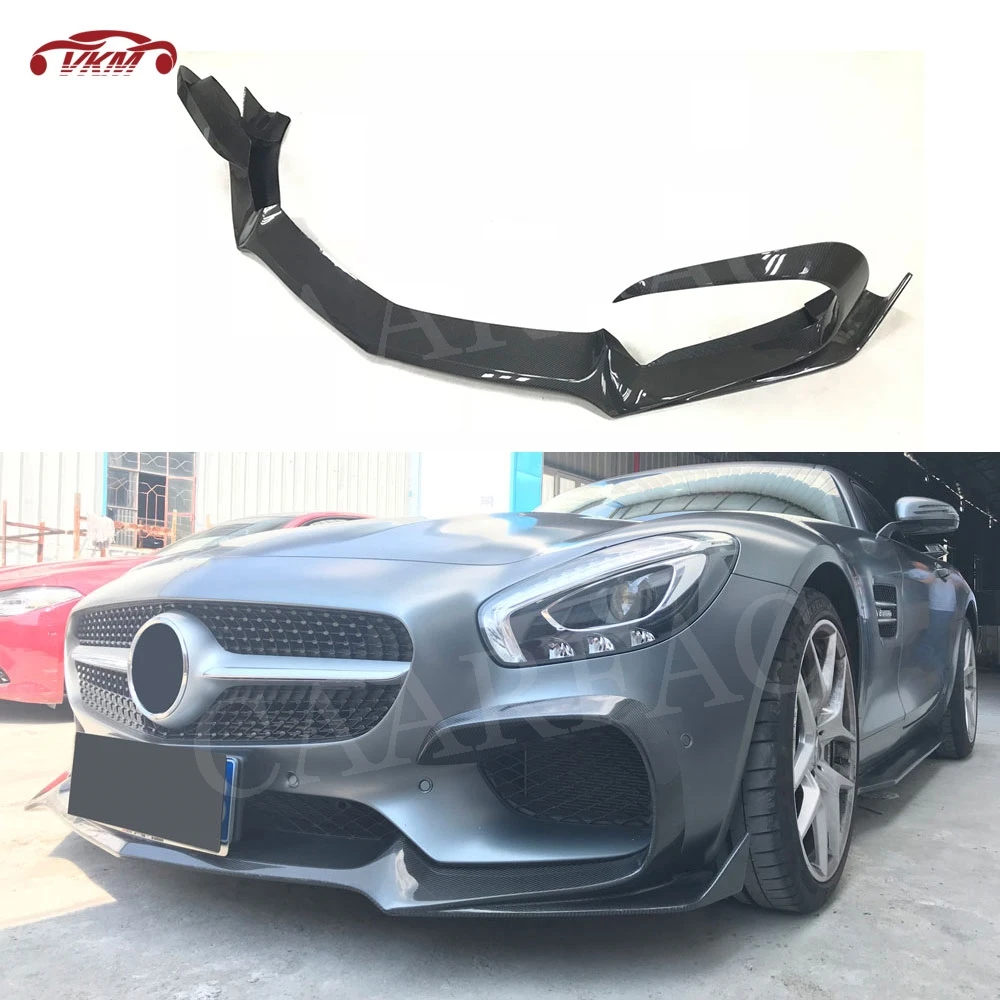 Carbon Fiber Front Lip Spoiler Splitters Flaps For Mercedes Benz AMG GT AMG GTS AMG GTR Coupe Head Bumper Chin 2015-2018