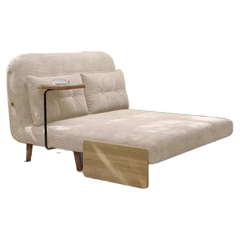 

Solid wood thickened corduroy sofa bed multi-functional foldable retractable dual-purpose small apartment living room