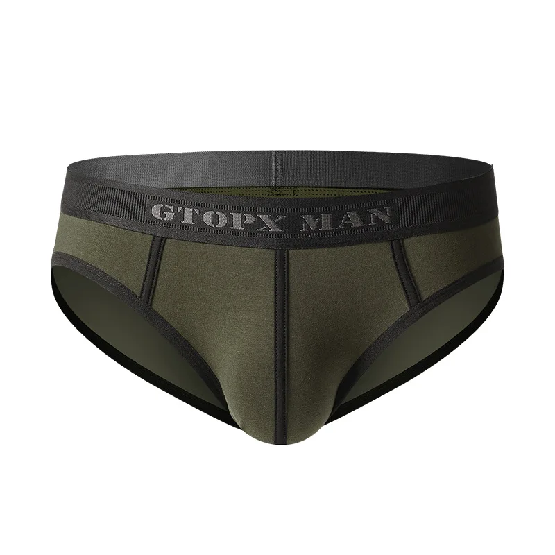 Sexy Men Underwear U Convex Pouch Single-layer Cotton Briefs  for Men