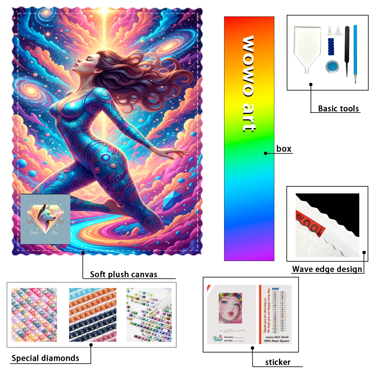 

【Piu Diamond Art】Набор для алмазной вышивки «Девушка в небе» из 100% смолы FD+AB+XC: Идеальное произведение, которое стоит приобрести