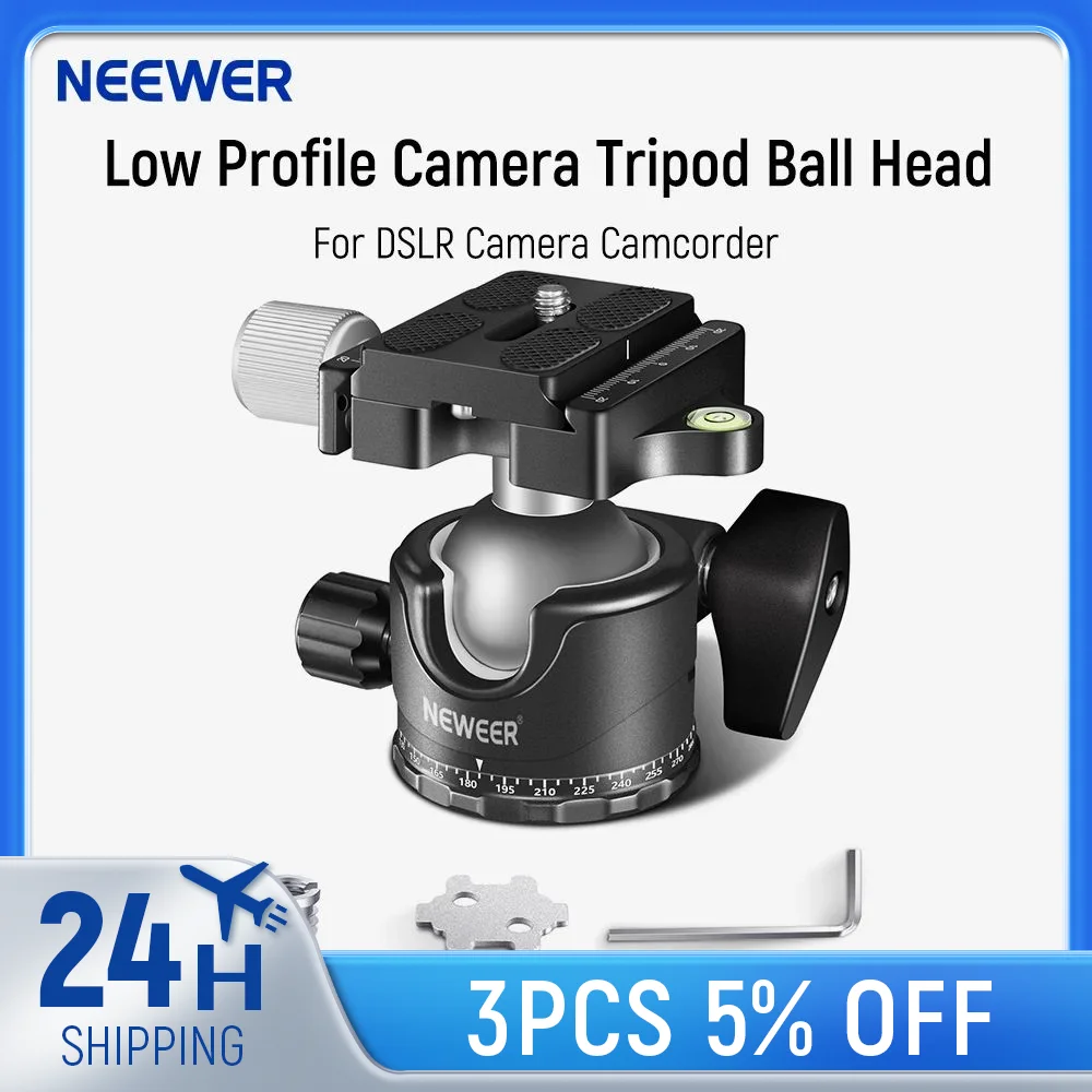Neewer-tripé Low Profile Cabeça Metálica Panorama Ball Compatível com Arca ”quick Release Plate 36 mm