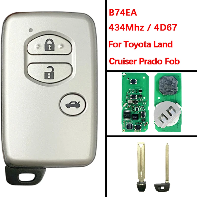 

CN007174 Aftermarket Smart Key FCC B74EA P1 98 4D-67 чип 434 МГц 89904-60A50 Keyless Go для Toyota Land Cruiser Prado 2010+