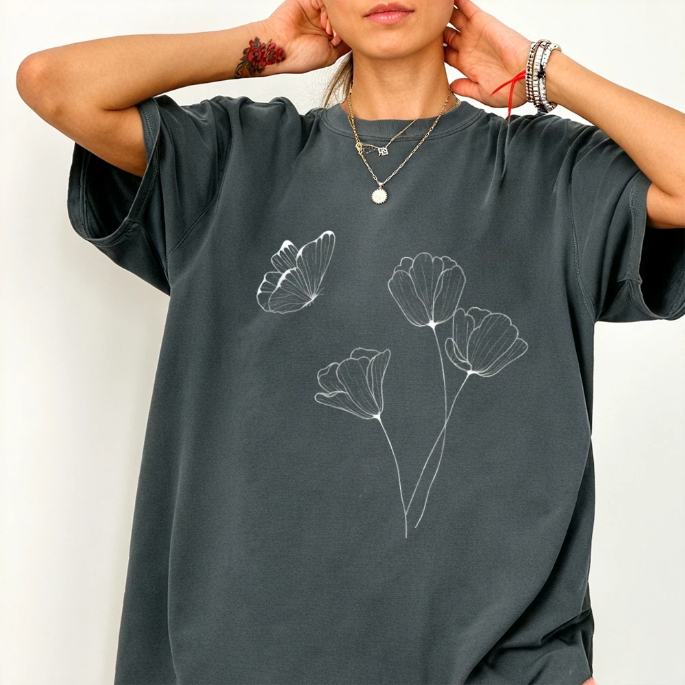 Graphic Tee For Women Men Vintage Retro Y2K Fashion Style Oversized Street Wearing Trendy Comfort Color Full Cotton Breathable
