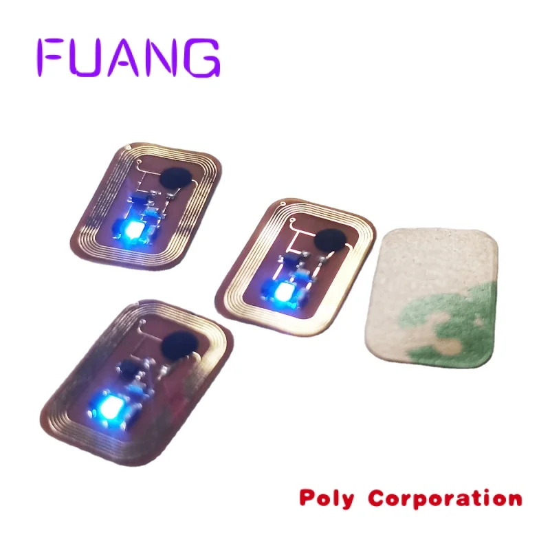 Custom  DIY NFC Nail Tag Sticker with LED Light in 7 Color Flashing NFC Nail Tag