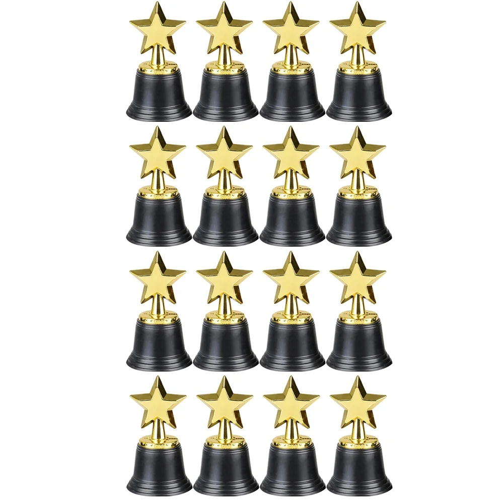 

Highly Recommended-16PCS Kids Plastic Gold Star Trophies,Golden Colored Award Trophy For Football,Soccer,Baseball,Carnival Prize