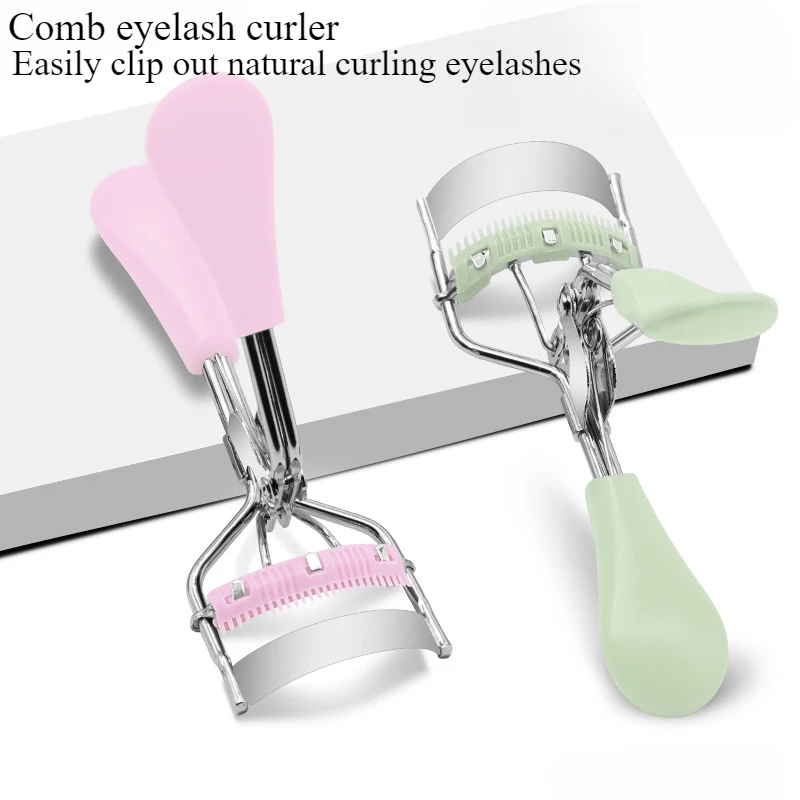 Eyelash Curler with Built in Comb Eye Lash Curler Lash Tool with Brush Mini Eyelash Curler Compact Plastic Partial Makeup