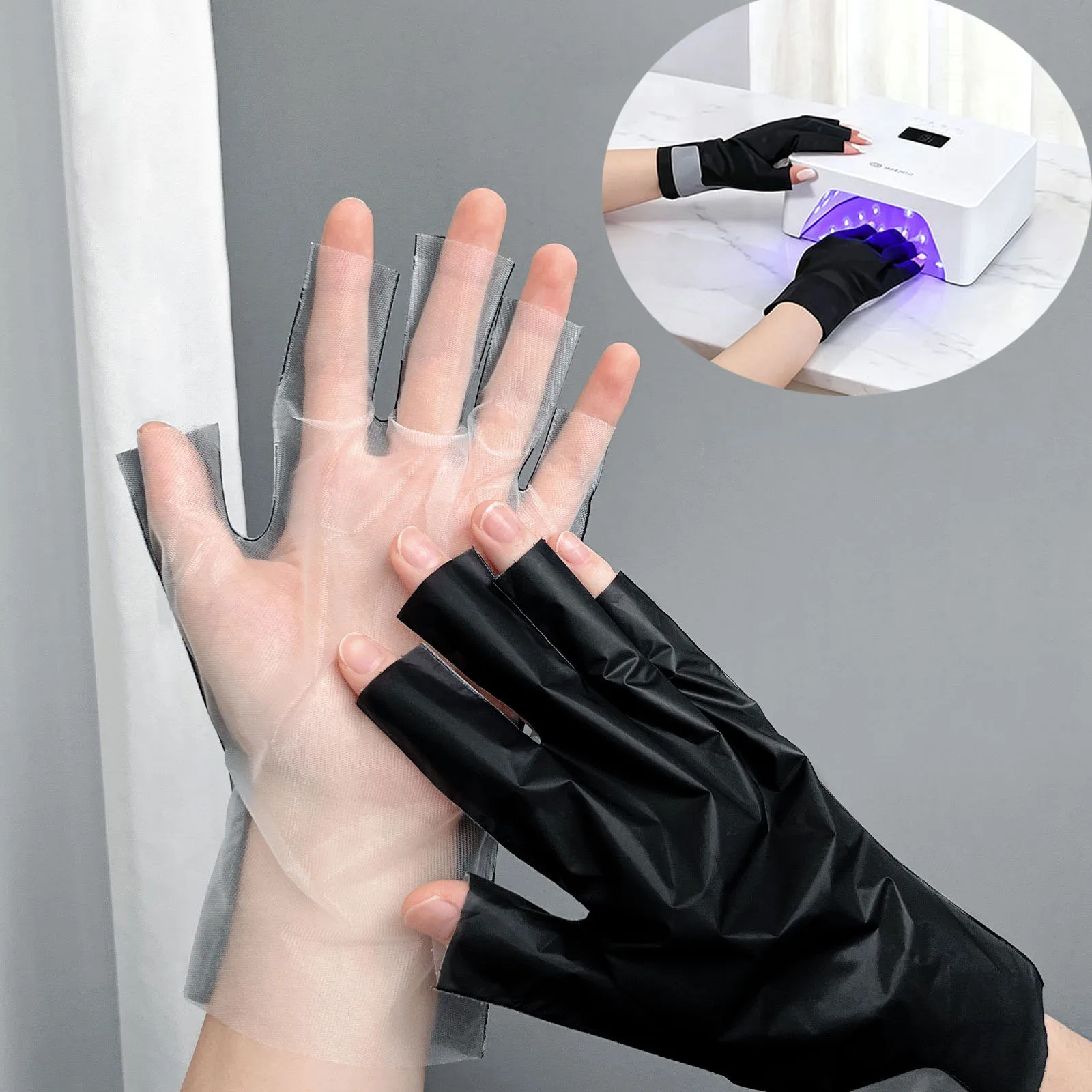 Nail Art Glove Breathable UV Protection Glove Anti UV Radiation Protection Gloves Protecter for Nail Art Gel UV LED Lamp Tool